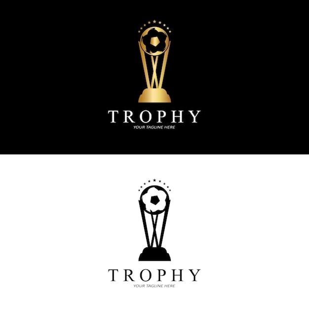 Trophy logo design award winner championship trophy vector success brand