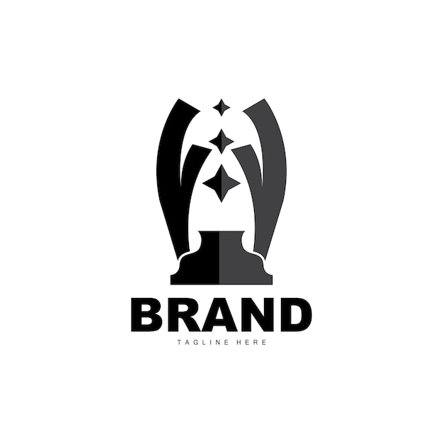 Trophy Logo Design Award Winner Championship Trophy Vector Success Brand