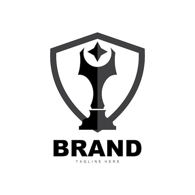 Trophy Logo Design Award Winner Championship Trophy Vector Success Brand