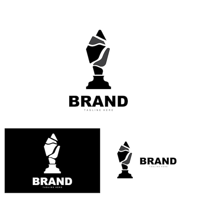 Trophy Logo Design Award Winner Championship Trophy Vector Success Brand