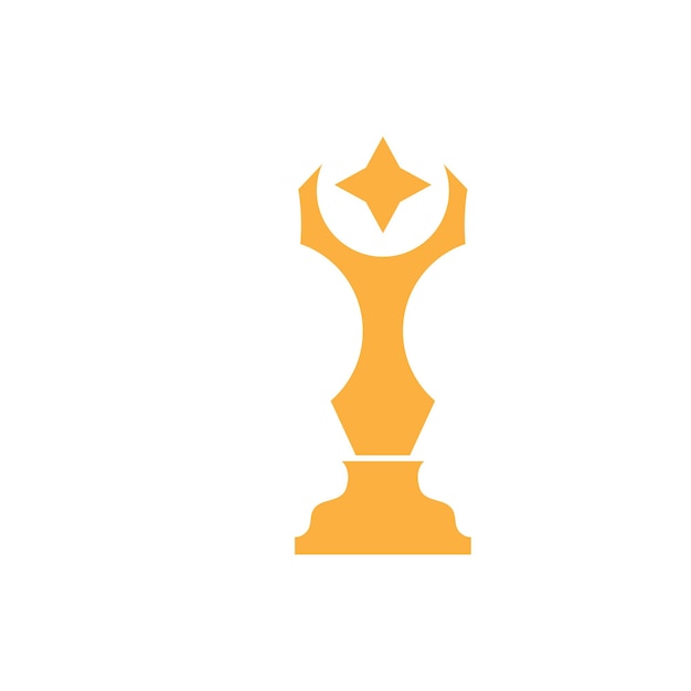 Vettore vincente del logo del trofeo per l'illustrazione creativa e unica del torneo sportivo