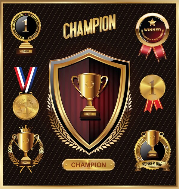 Trophy retro badges collection