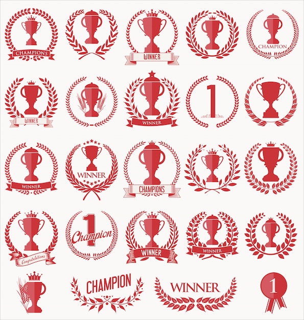 Trophy retro badges collection