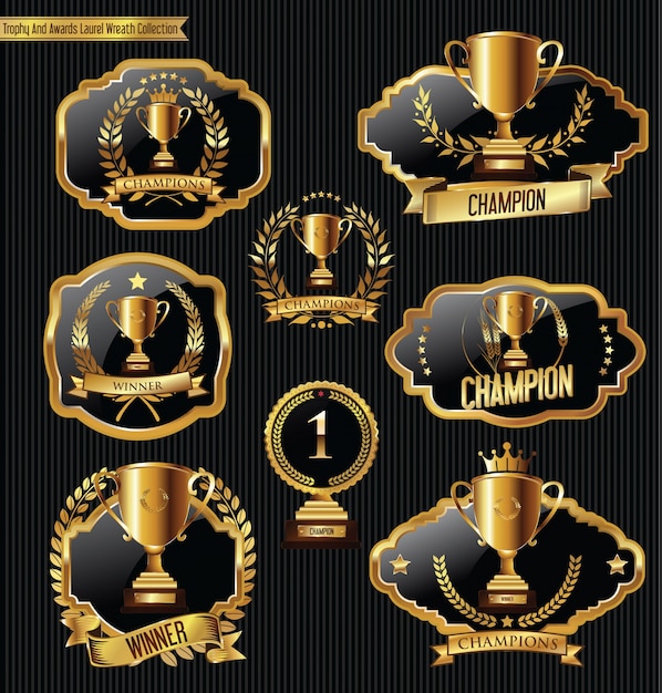 Trophy retro badges collection