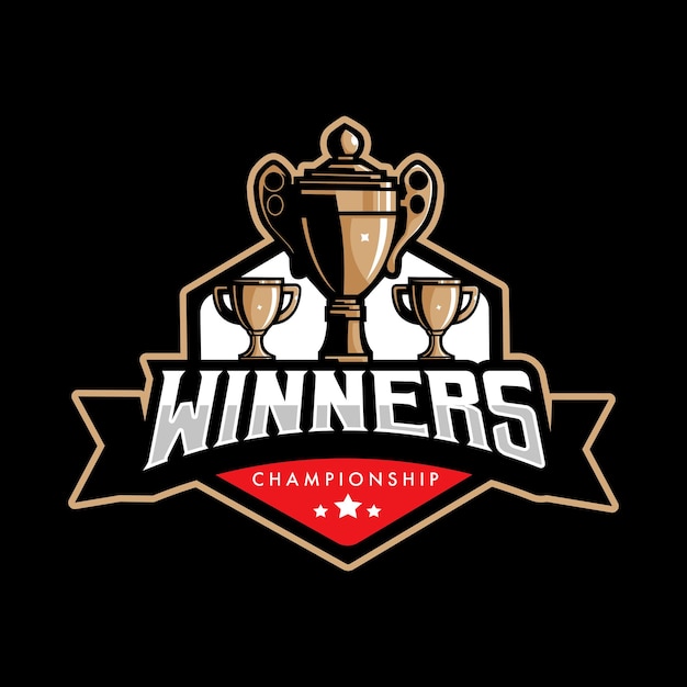 Trophy sport logo design Winners championship for sports esport or gaming