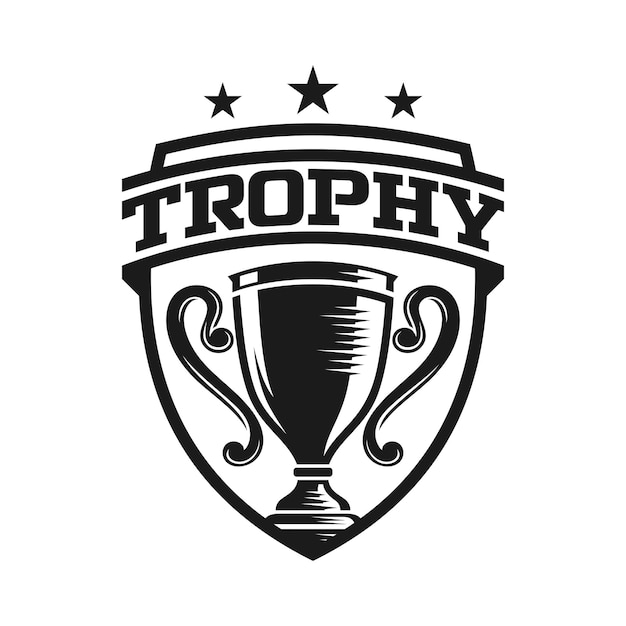 Vector trophy tournament badge logo design vector template