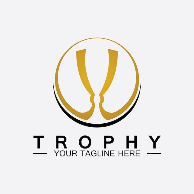 Trophy vector logo iconchampions  trophy logo icon for winner award logo template