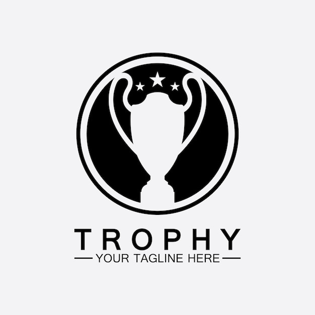 Vector trophy vector logo iconchampions  trophy logo icon for winner award logo template