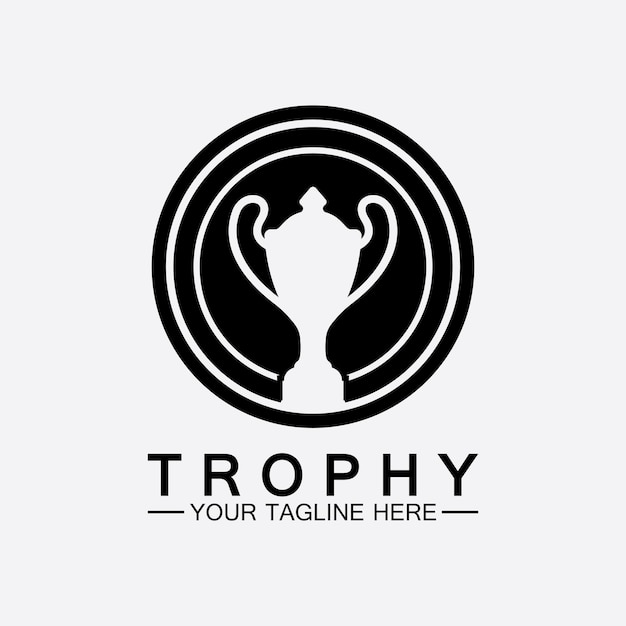 Vector trophy vector logo iconchampions  trophy logo icon for winner award logo template