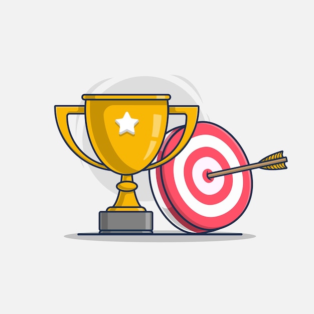 Trophy with sport of archery icon illustration