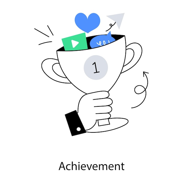 A trophy with the word achievement on it