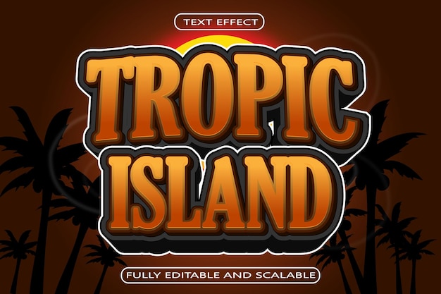 Tropic island bewerkbaar teksteffect 3-dimensionale reliëf moderne stijl