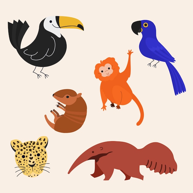 Vector tropical animals