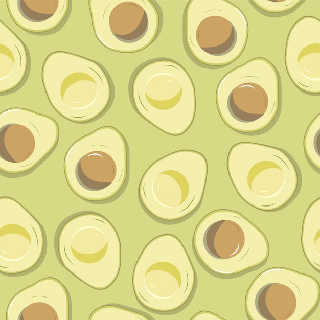 Tropical Avocado Seamless Pattern for Summer