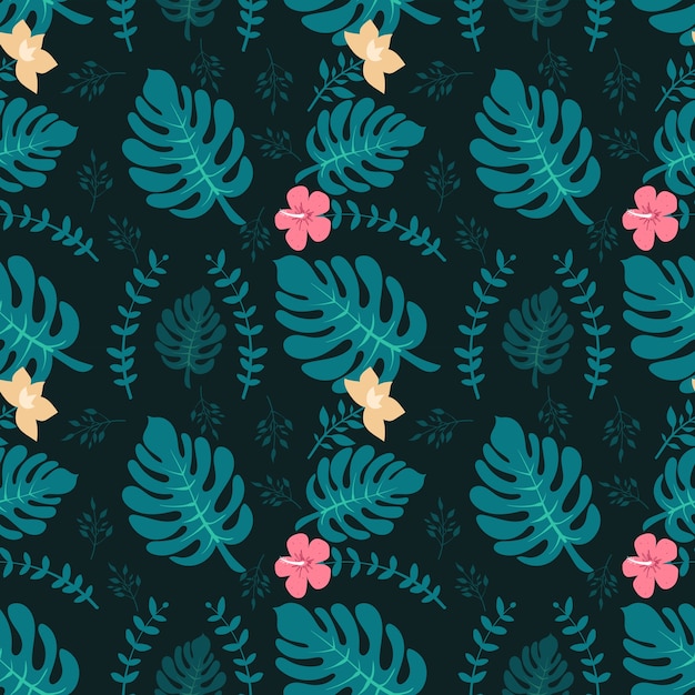 Tropical background with palm leaves