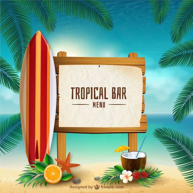 Vector tropical bar sign