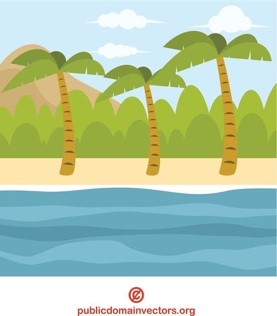 Vector tropical beach clip art isolated background