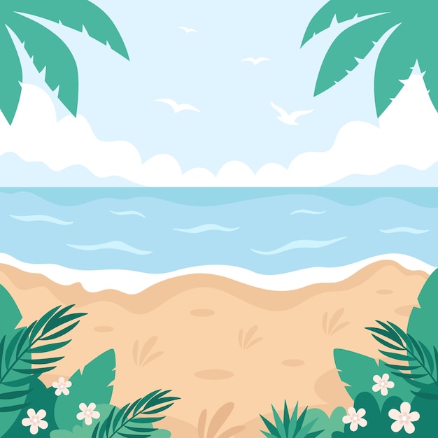 Tropical beach landscape hello summer summer vacation ocean\
shore