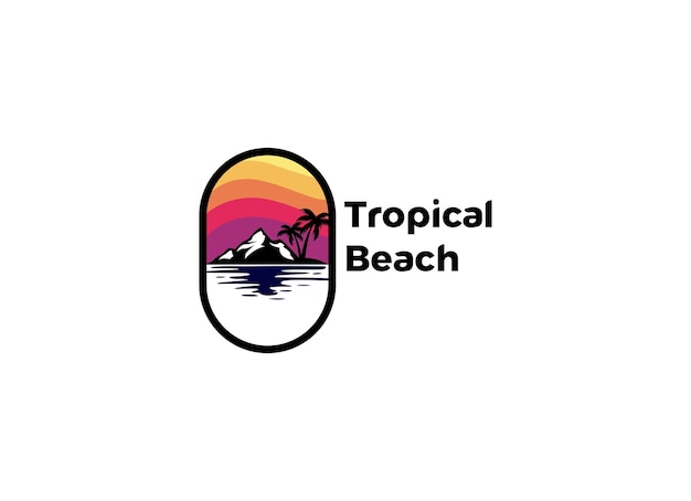 The tropical beach logo designs inspiration