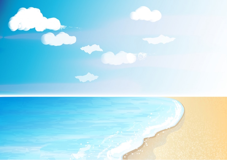 Vector 열 대 해변과 바다