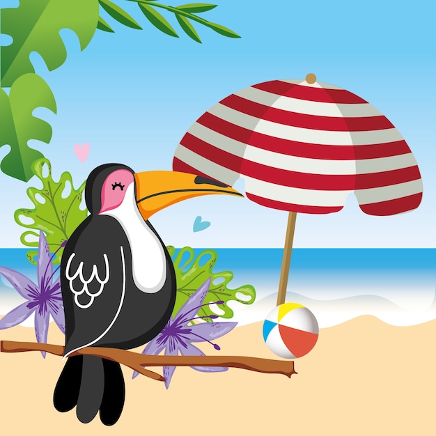 tropical beach scenery theme cartoon