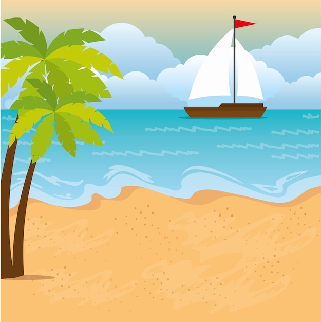 Tropical beach summer scene