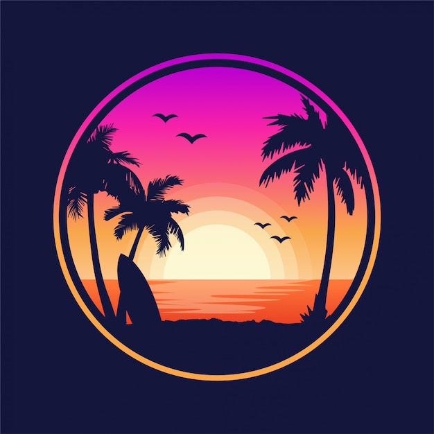 Tropical Beach Sunset Landscape