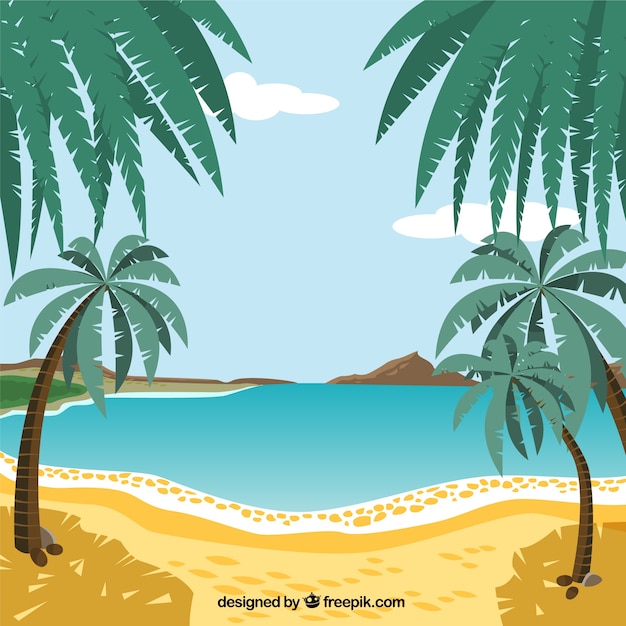 Vettore spiaggia tropicale