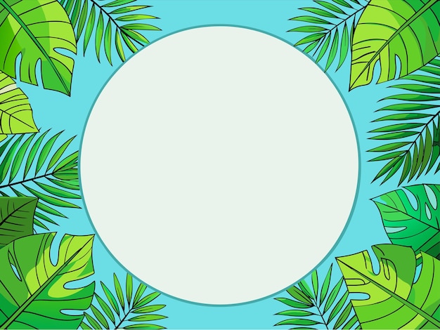 Tropical blank frame background or banner design