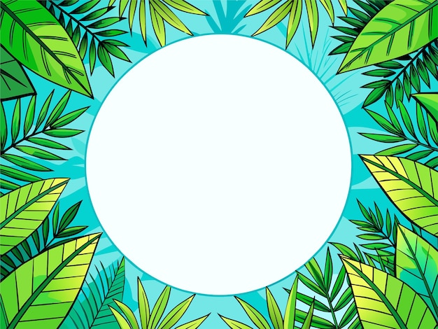 Tropical blank frame background or banner design