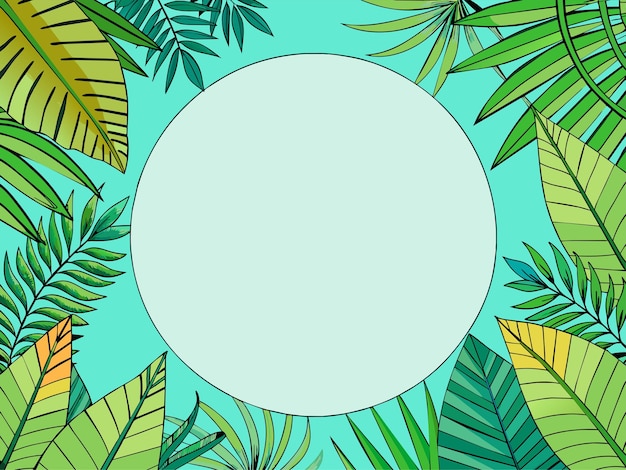 Tropical blank frame background or banner design