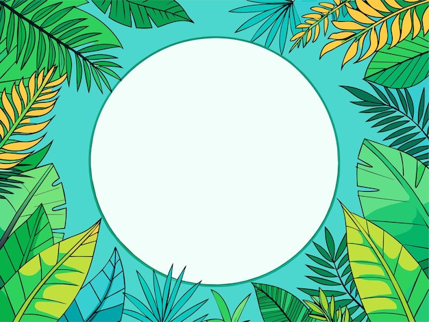 Tropical blank frame background or banner design
