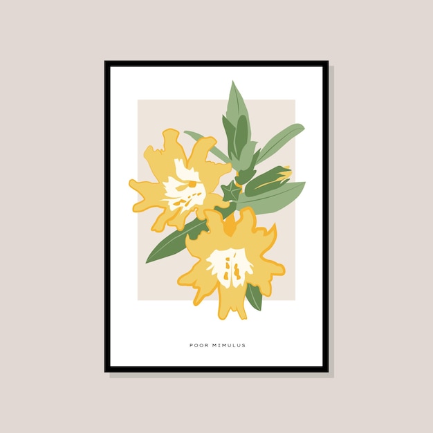 Tropical and botanical hand drawn print poster for your wall art collection