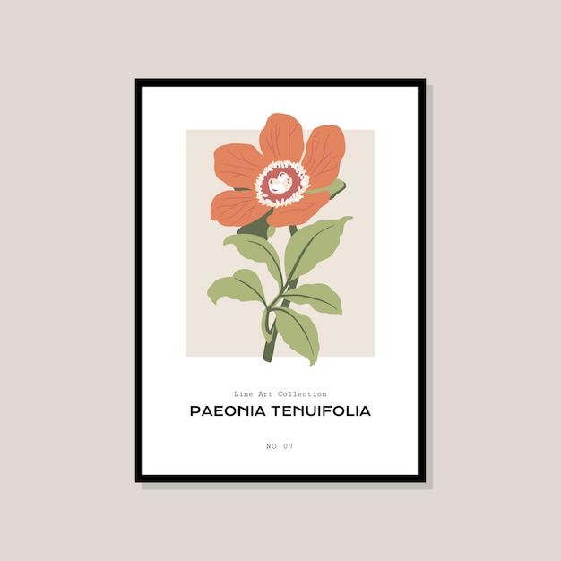 Tropical and botanical hand drawn print poster for your wall art collection