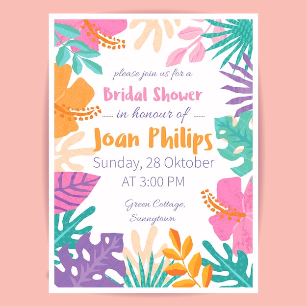 Vector tropical bridal shower.