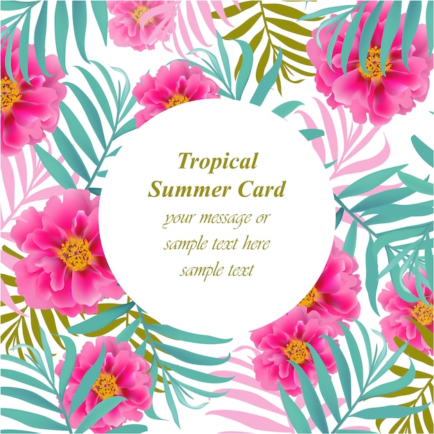 Vector tropical card design