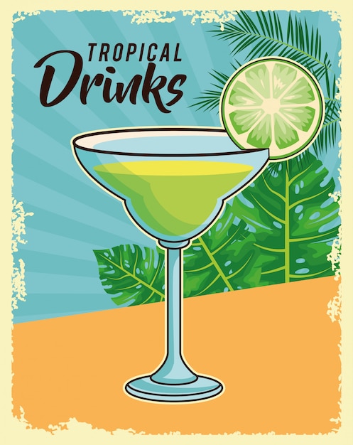Poster cocktail tropicale