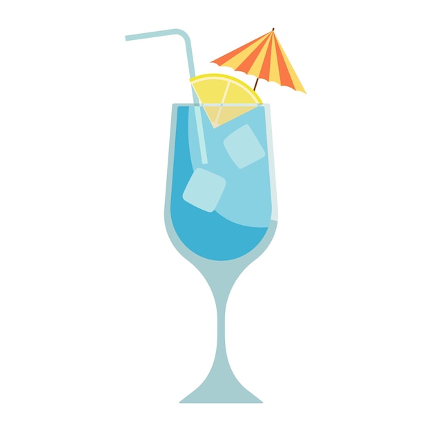 Tropical cocktails cups drink Glasses vector illustration Refreshing cocktails with ice cubes and lemons Party Menu designs Alcoholic drinks Summer and beach
