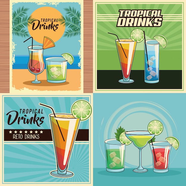 Poster cocktail tropicale