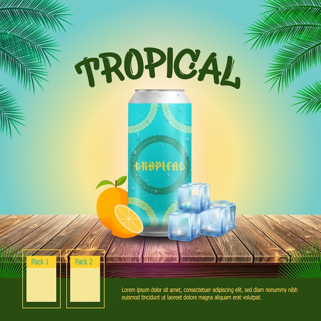 Tropical Drink Summer Advertisement