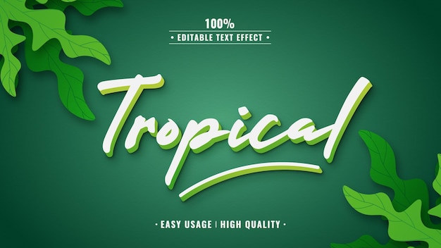 Tropical editable 3d text effect