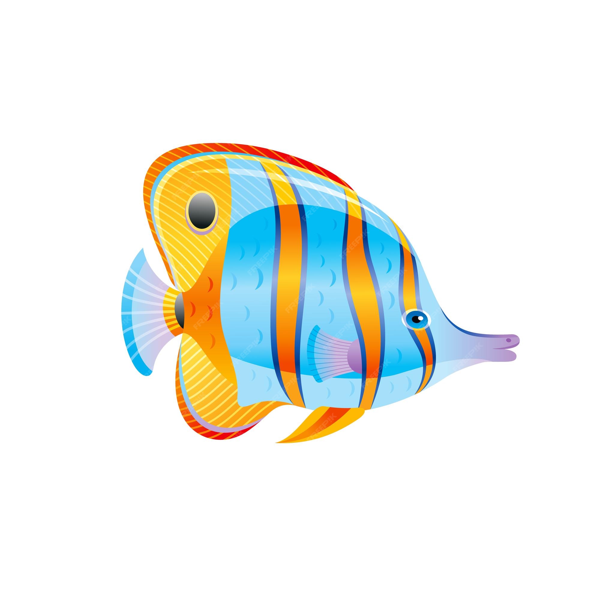 Premium Vector  Exotic fishes realistic underwater life aquarium drawing  colored fishes decent vector illustration collection isolated