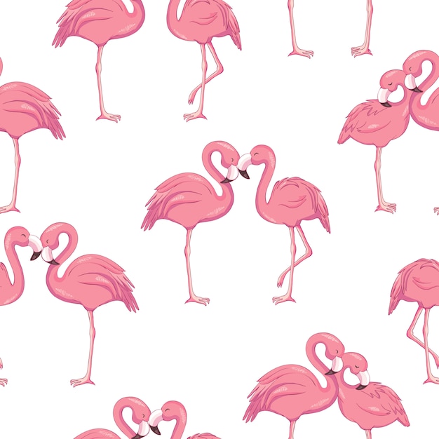 Tropical flamingo seamless pattern