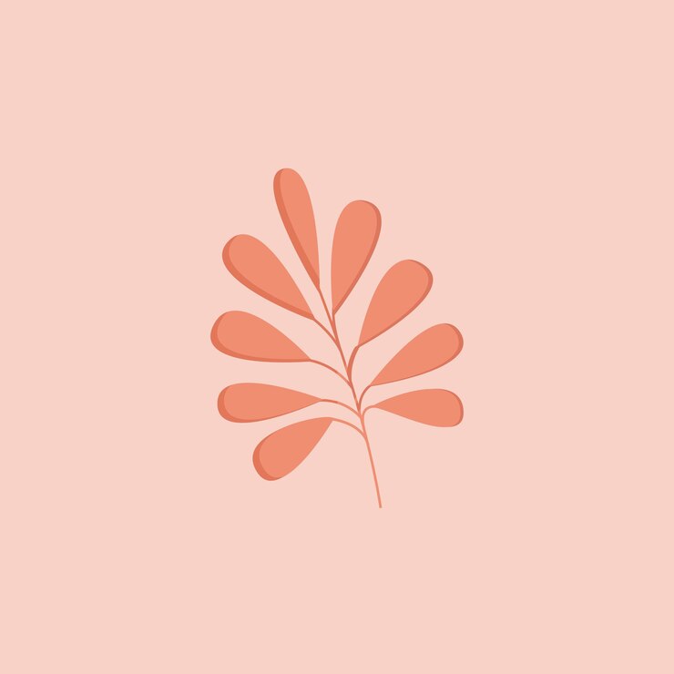 Vector tropical flat pink leaf
