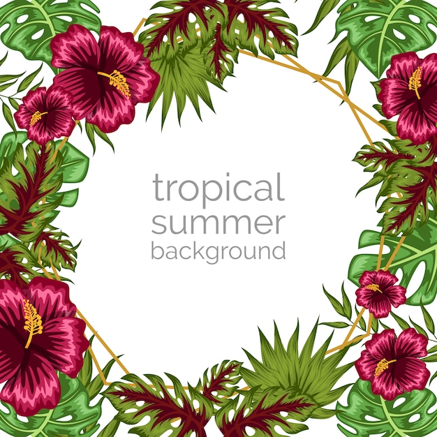 Vector tropical floral ornament background