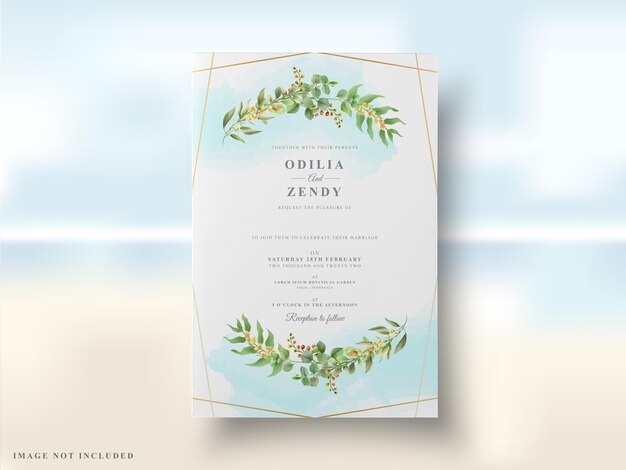 tropical floral wedding card