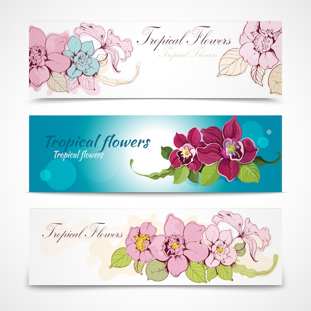 Tropical flower banners