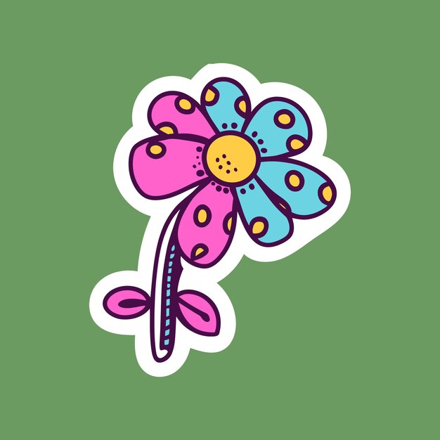 Vector tropical flower graphic sticker design