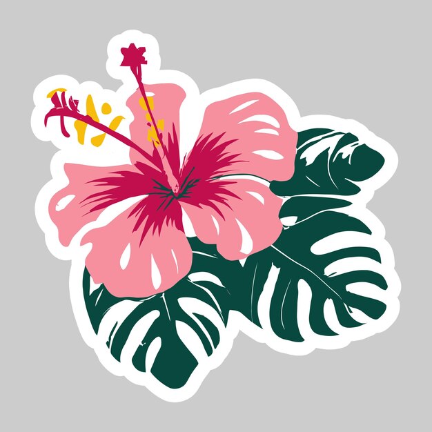 tropical flower graphic sticker