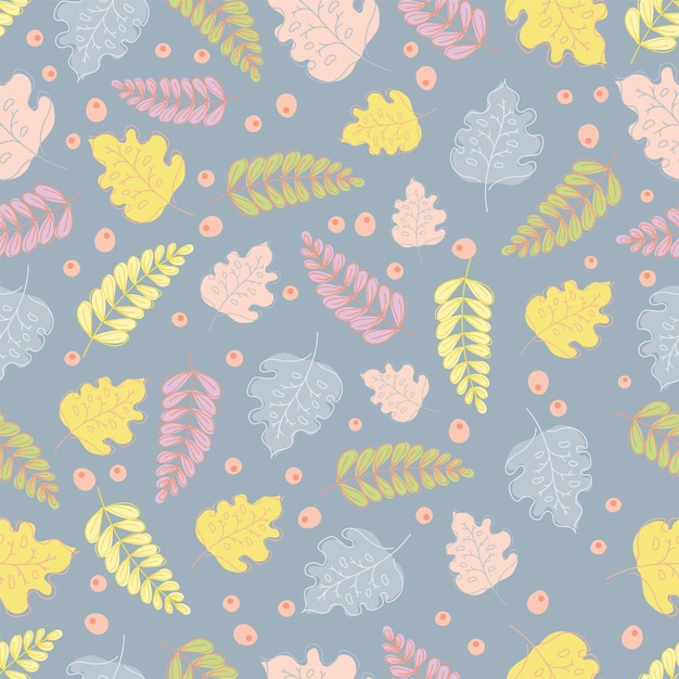 Tropical flowers on a background of palm leaves. seamless pattern with tropical plants leaves and fl